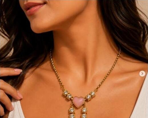 Colar Quartzo Rosa com Zircônias